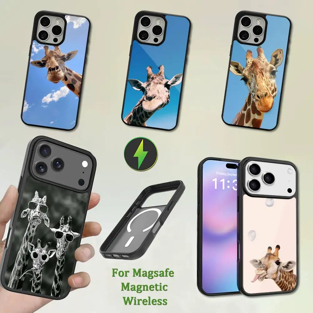 

Giraffe Funny Animal Phone Case For iPhone 13,12,11,16,15,17,14,Pro,Max,Plus,Mini,Magsafe,Magnetic Wireless Charging