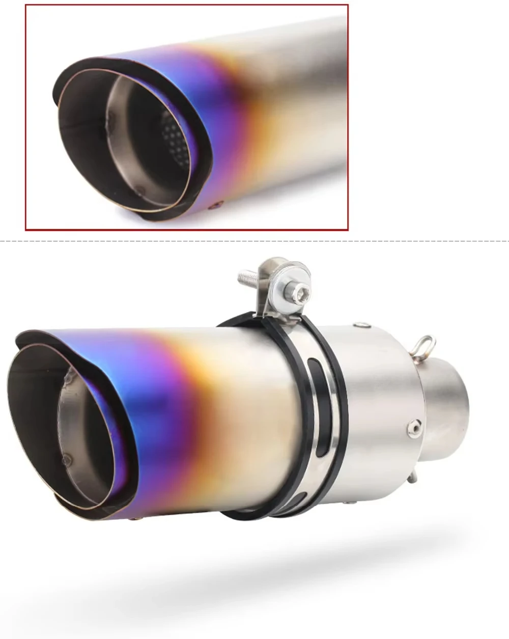 ماسورة عادم الدراجة النارية مع ملصق شعار مجاني كاتم صوت سهل الارتداء إسكيب موتو لياماها GSXR 600 Duke 125FZ6 R3 Ninja 400 CBR650R #3