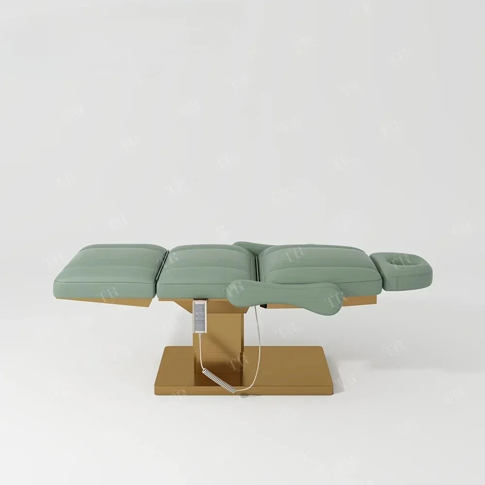 

Multi-Functional Electric Upholstered Bed Spa Treatment Beauty Salon Extension Chair Physiotherapy Physical Therapy Bed Table