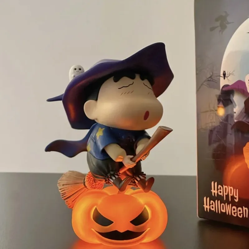 ハロウィーンのカボチャのランタン,クレヨンのxiaoxin,手作りのアクセサリー,充電式,小さな常夜灯,かわいい贈り物