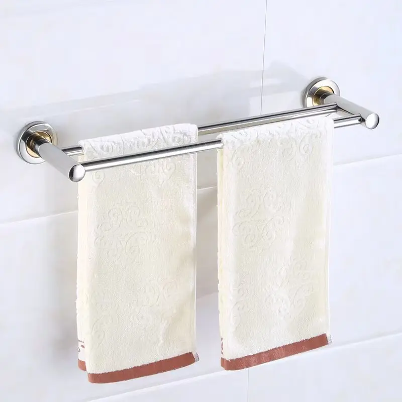 

Bathroom Fashion Thickened Stainless Steel Towel Pole Hotel Special Toilet Bathroom Shelf Single Rod Double Rod Storage Rack