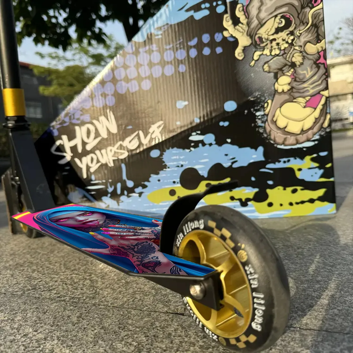 

1 Scooter Sticker, Scooter Sticker, Scooter Mat Sticker, Personalized Cool DIY Suitable for Scooters, Portable Folding Scooters,