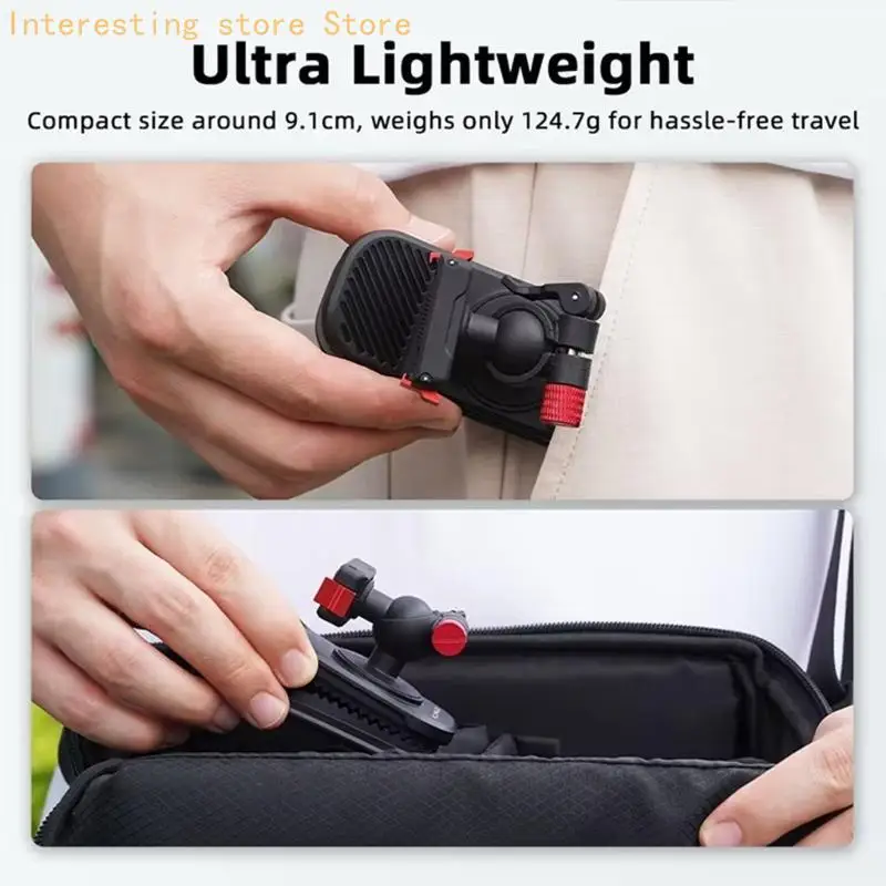Tragbare Action-Kamera-Halterung für Gürtel und Taschen, arretierbare Kamerahalterung für Spaziergänge, Reisen, Trainingsvideos – Detail 10