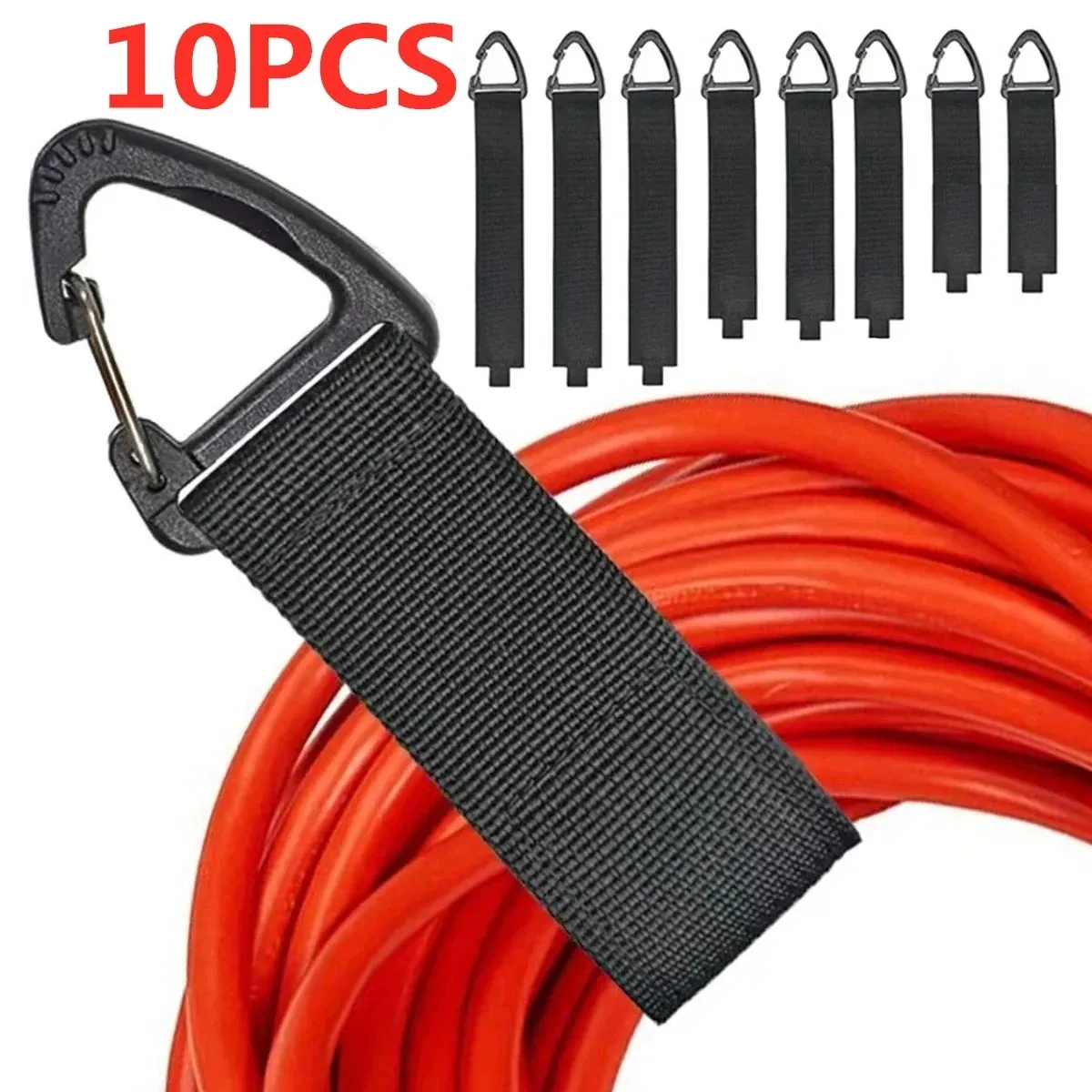 10/5PCS Triangle Buckle Wire Manager Power Cord Management Nylon Heavy Cord Storage Straps for Cable Hoses Car Organizer Holder