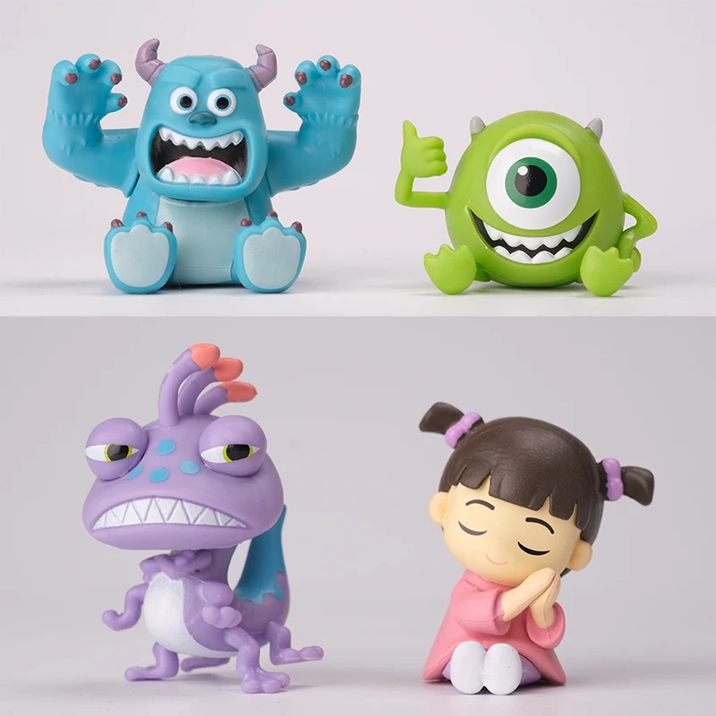 4 pièces figurines universitaires Monsters Inc James P. Sullivan figurine d'action Anime Michael Wozosky Randall Boggs Q Version jouets modèle