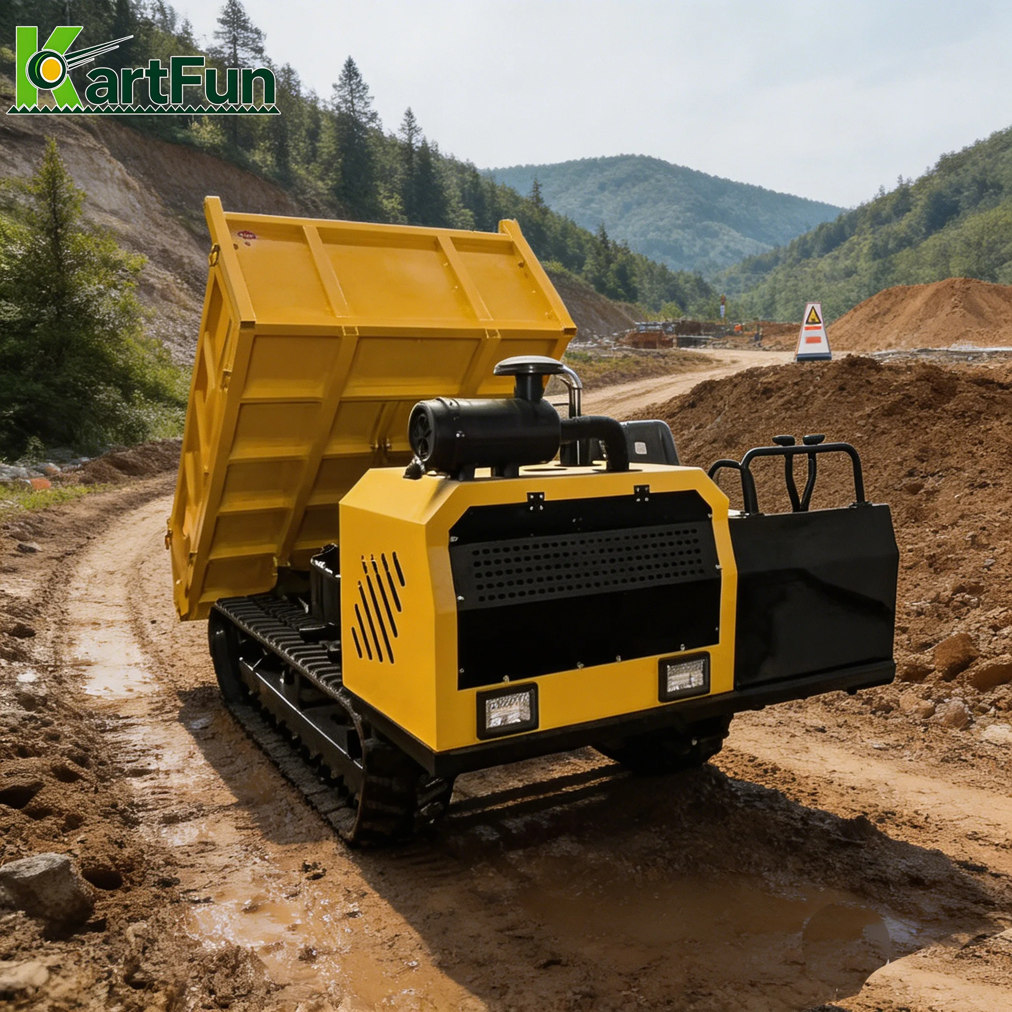 

Free Shipping All Terrain Mini Crawler Dumper Truck Hydraulic Dump Transporter for Mountain Orchard