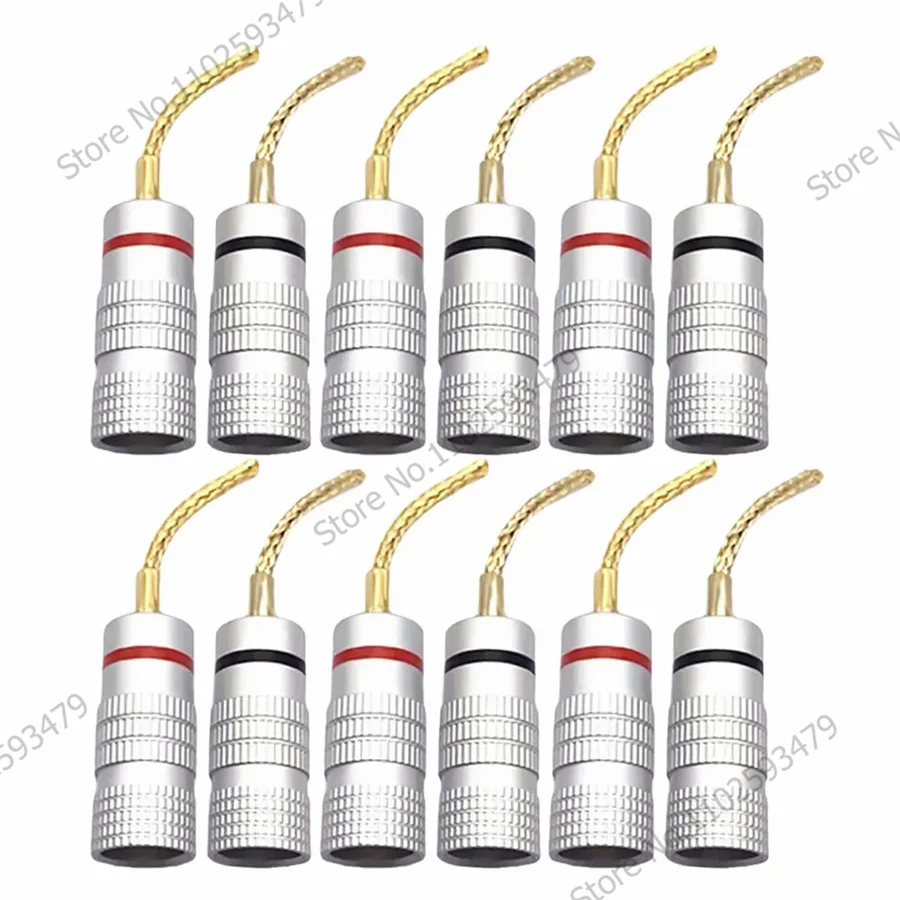 100pcs 2MM Copper Wire Gold-Plated Welding-Free Banana Plug Speaker Wire Plug Braided Wire Plug Connector Terminals