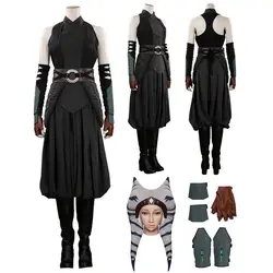 Ahsooka Tano Cosplay Fantasia Jedi Costume Disguise for Women Roleplay Headwear Hat Outfits Halloween Carnival Party Clothes