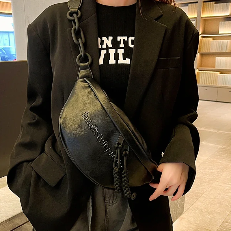 

Foufurieux Spring Design Women Chest Bag Leather Ladies Shoulder Bags Ladies Belt Bag Female Waist Pack Fanny Packs Phone Walle