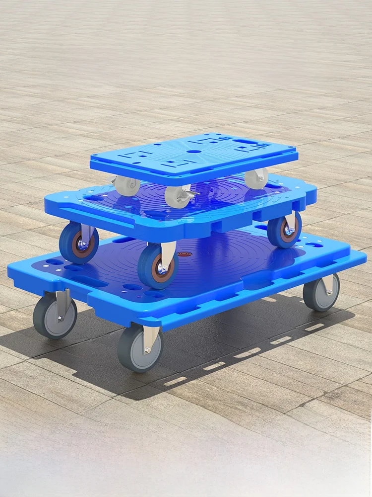 

Portable Hand-Pulled Turtle Flaed Dolly Moving Cart Towing Vehicle Universal Wheel Small op Cart for Cargo Trans...