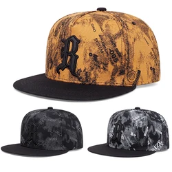 R Graffiti Embroidered Men's Baseball Hat New Fashion Sunshade Cowboy Hat Unisex Adjustable Snapback Cap ﻿