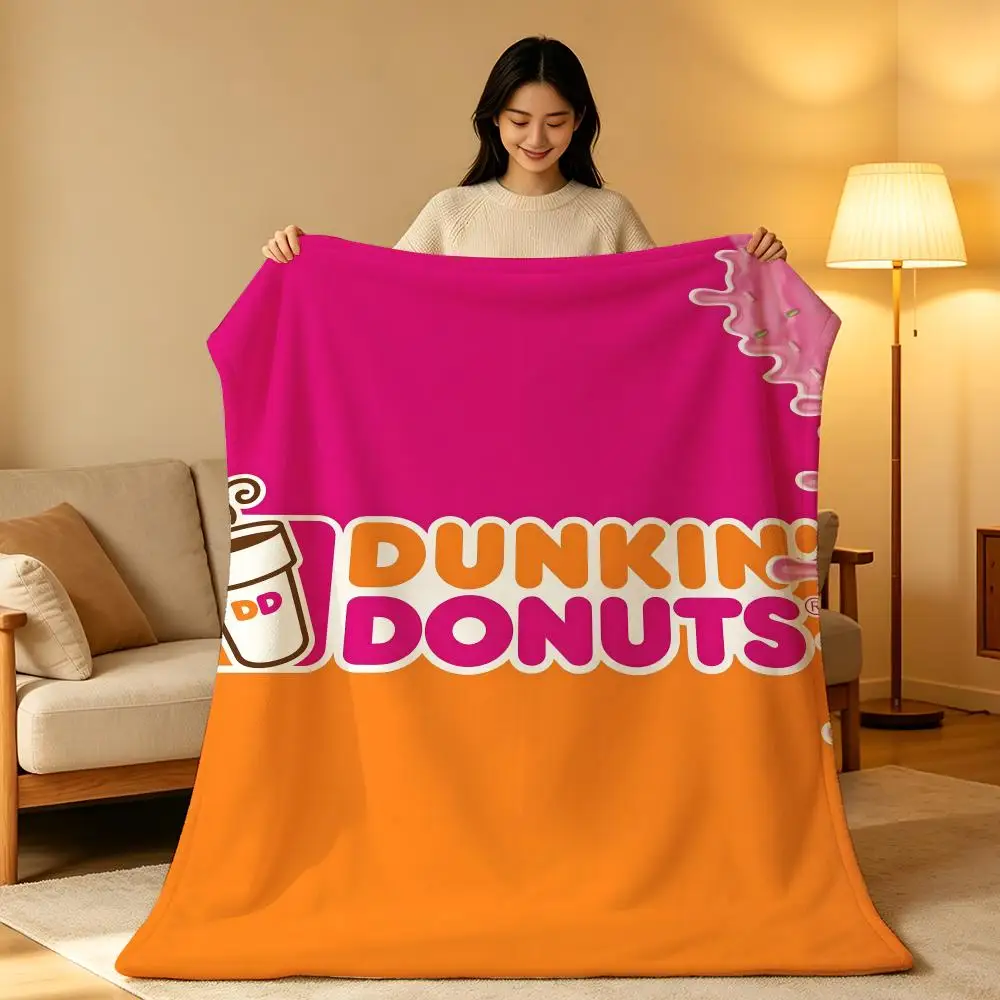 

Food D-Dunkin' D-Donuts Throw hot High-Density Short Plush Blanket Soft Skin-Friendly for Sofa Nap Air-Conditioned Room