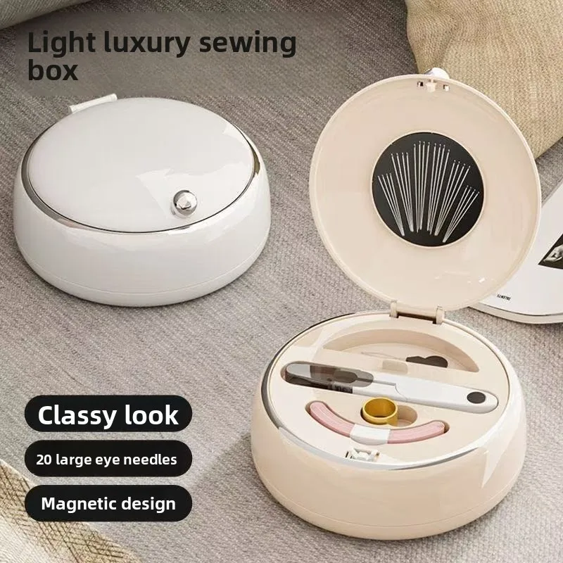 Magnetic Sewing Kit Box Portable Needle Thread Storage Case for Home Travel Use Office School College Student Repair Tool Bag