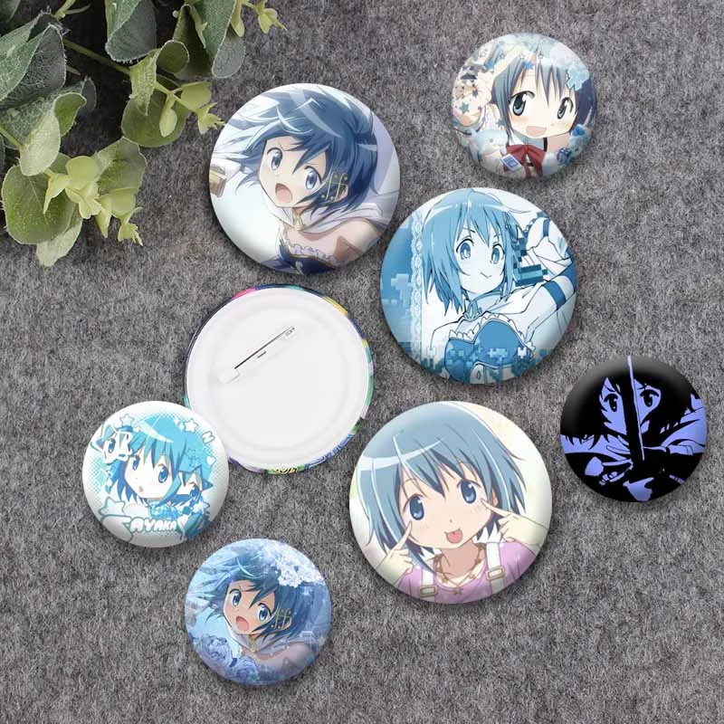 Kawaii Anime Girl Sayaka Miki Badge Fashion Jewelry Brooch Bag Clothes Shoes Cartoon Lapel Pins Ornaments Collection Accessories