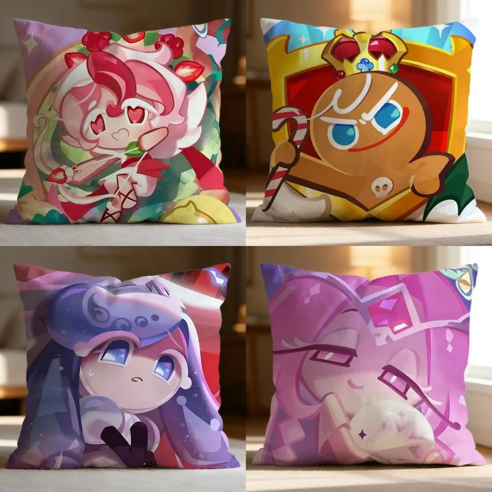 Popular C-CCookie Run Kingdom Cushion Cover Soft Washable Pillow Case Multi-Scene for Couch Bed Travel Office Use