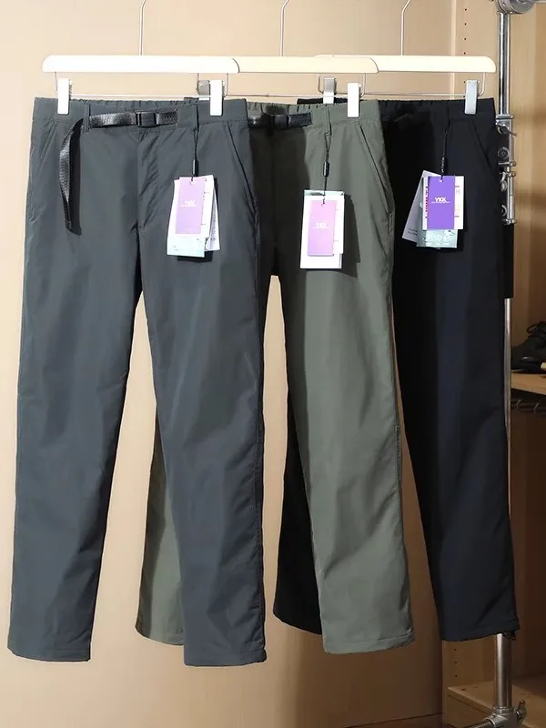 

Мужские повседневные брюки Thiened для улицы, водонепроницаемые, теплопоглощающие, зимние брюки с поясом на подкладке, прямые брюки