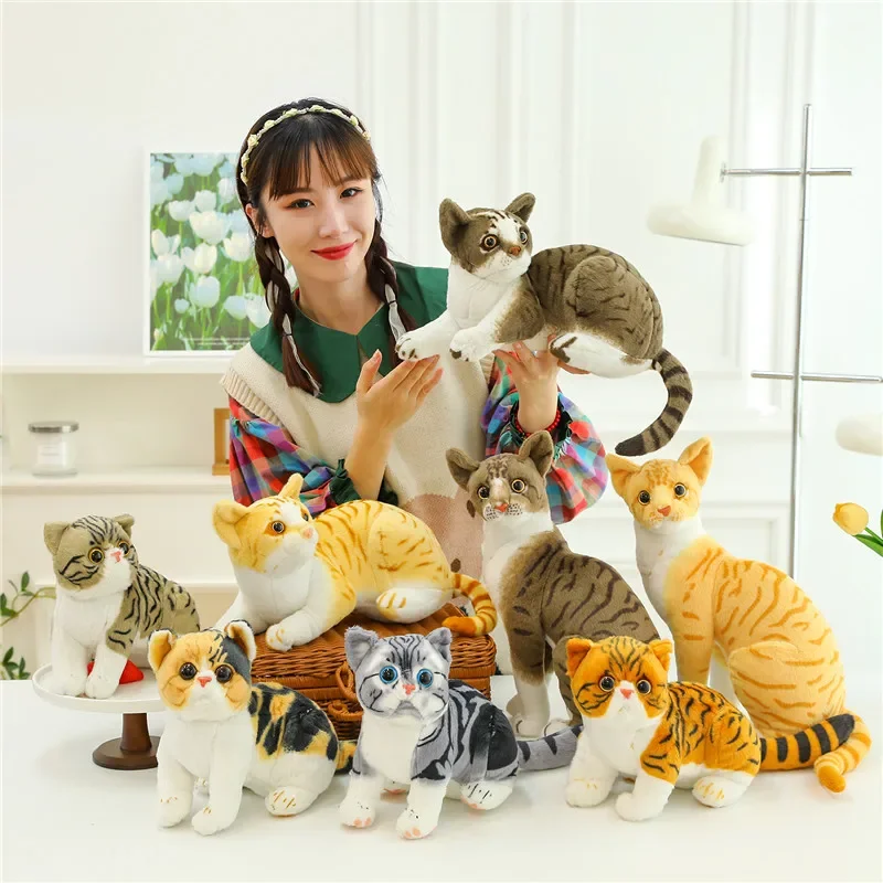 Cute Kitten Doll Simulation Garfield Plush Toy Pet Cat Doll Girl Children Comfort Doll Stitch Kawaii Juguetes Stuffed Animal