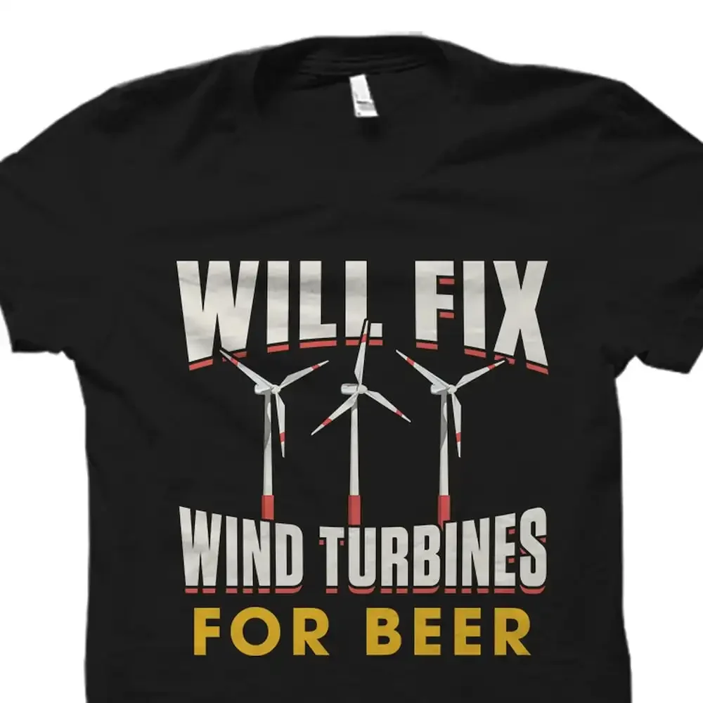 Wind Turbine T Shirt Power Windmill Energy Os4025