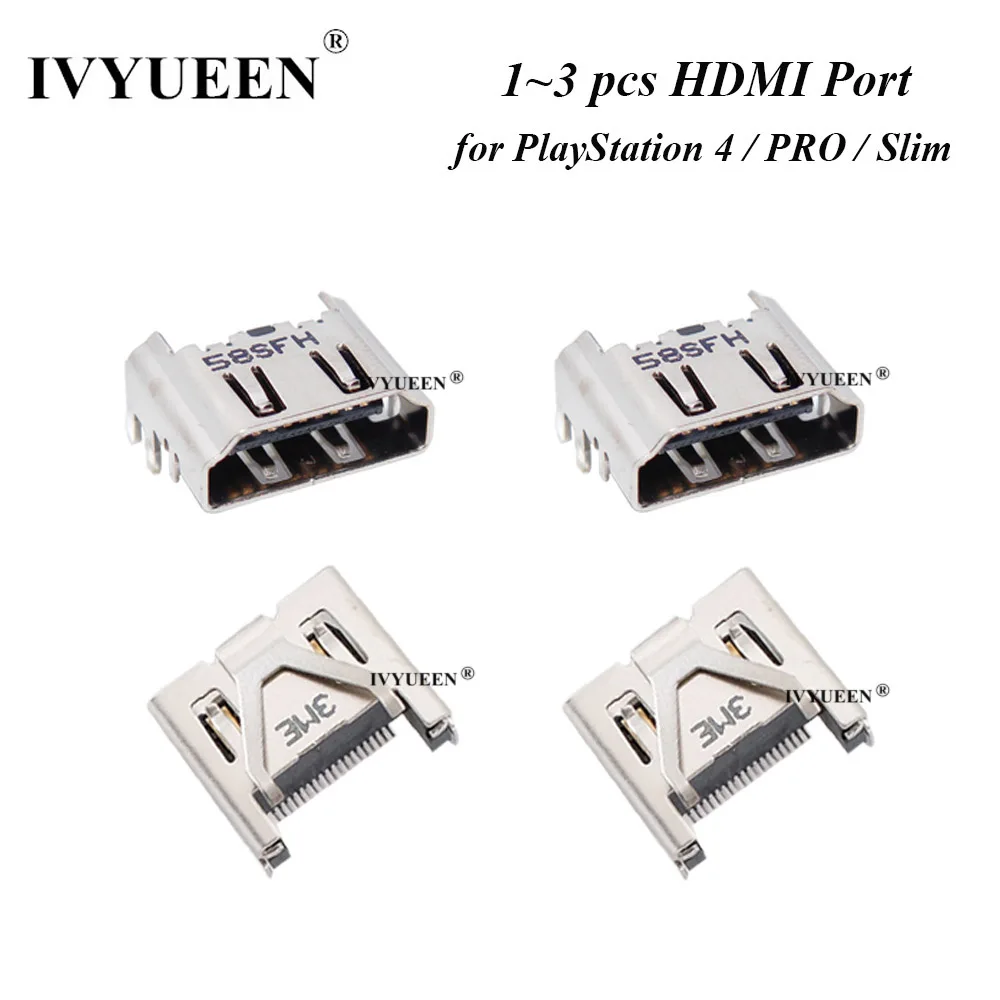 IVYUEEN 1-3 PCS for PlayStation 4 PS4 PRO Slim Console HDMI-compatible Port Display Socket Connector Jack Interface Repair Part