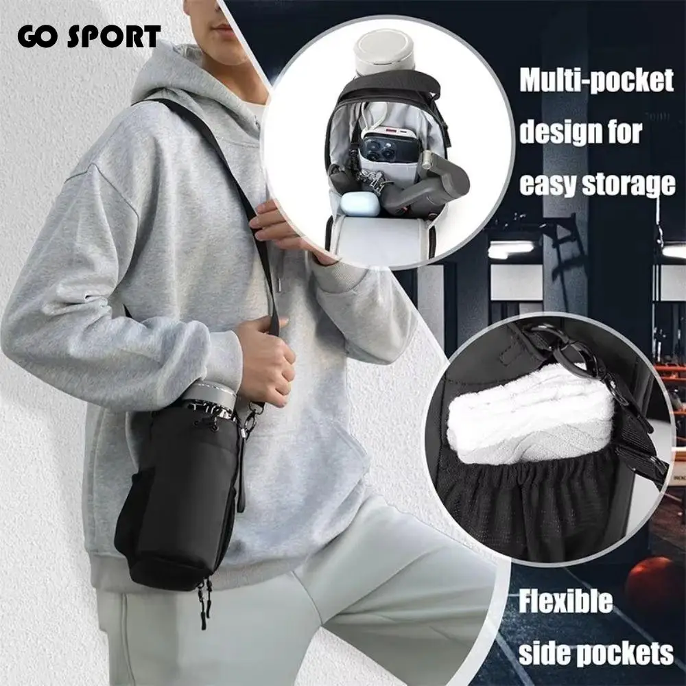 

Магнитная сумка-слинг для бутылки с водой, регулируемая многослойная сумка для спортивной бутылки, водонепроницаемая удобная спортивная сумка через плечо для улицы