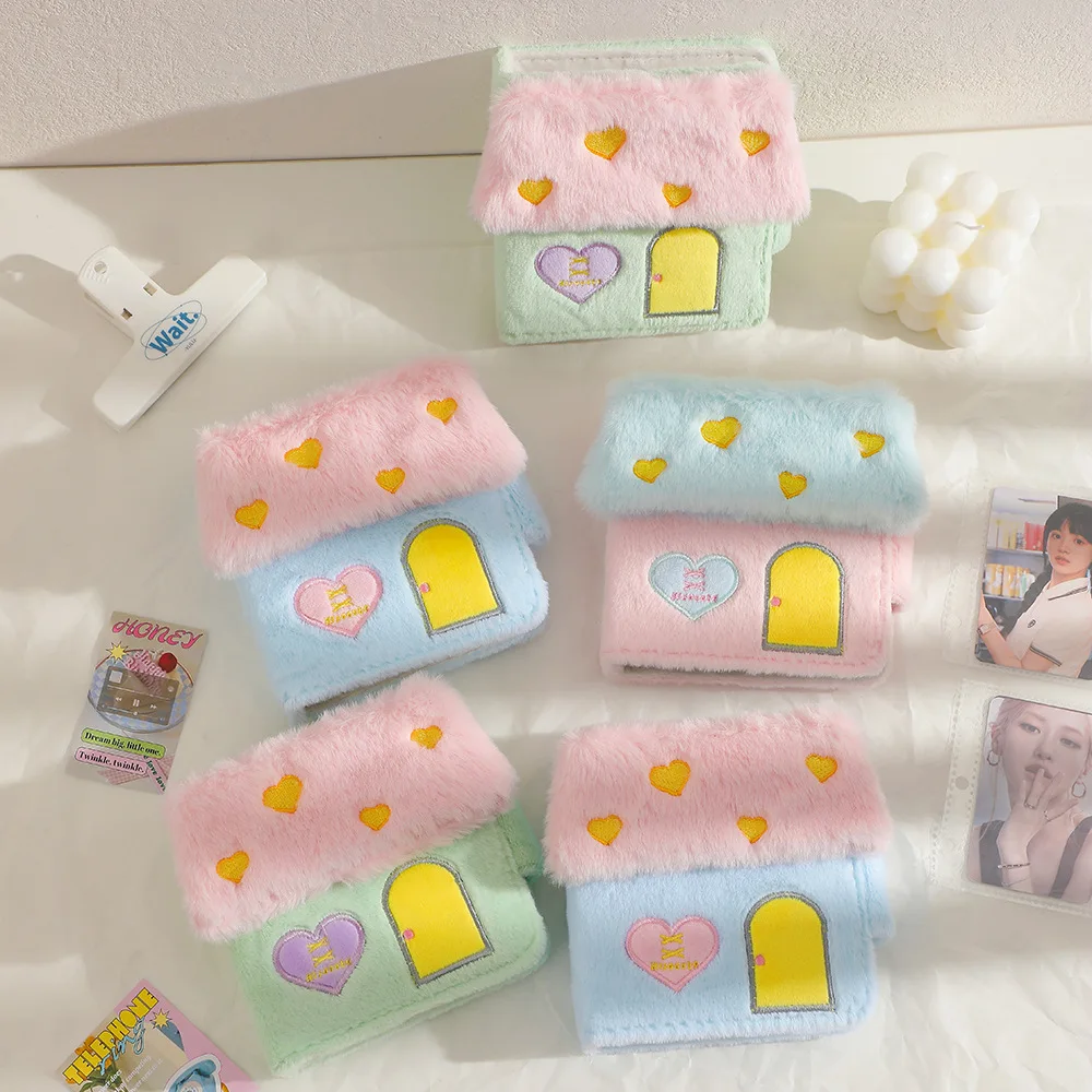 IFFVGX Plush 3inches Binder Photocard Holder Kpop Idol Photo Album Cute Photocards Album Collect Book Para Fotografias 포토카드 포장용품