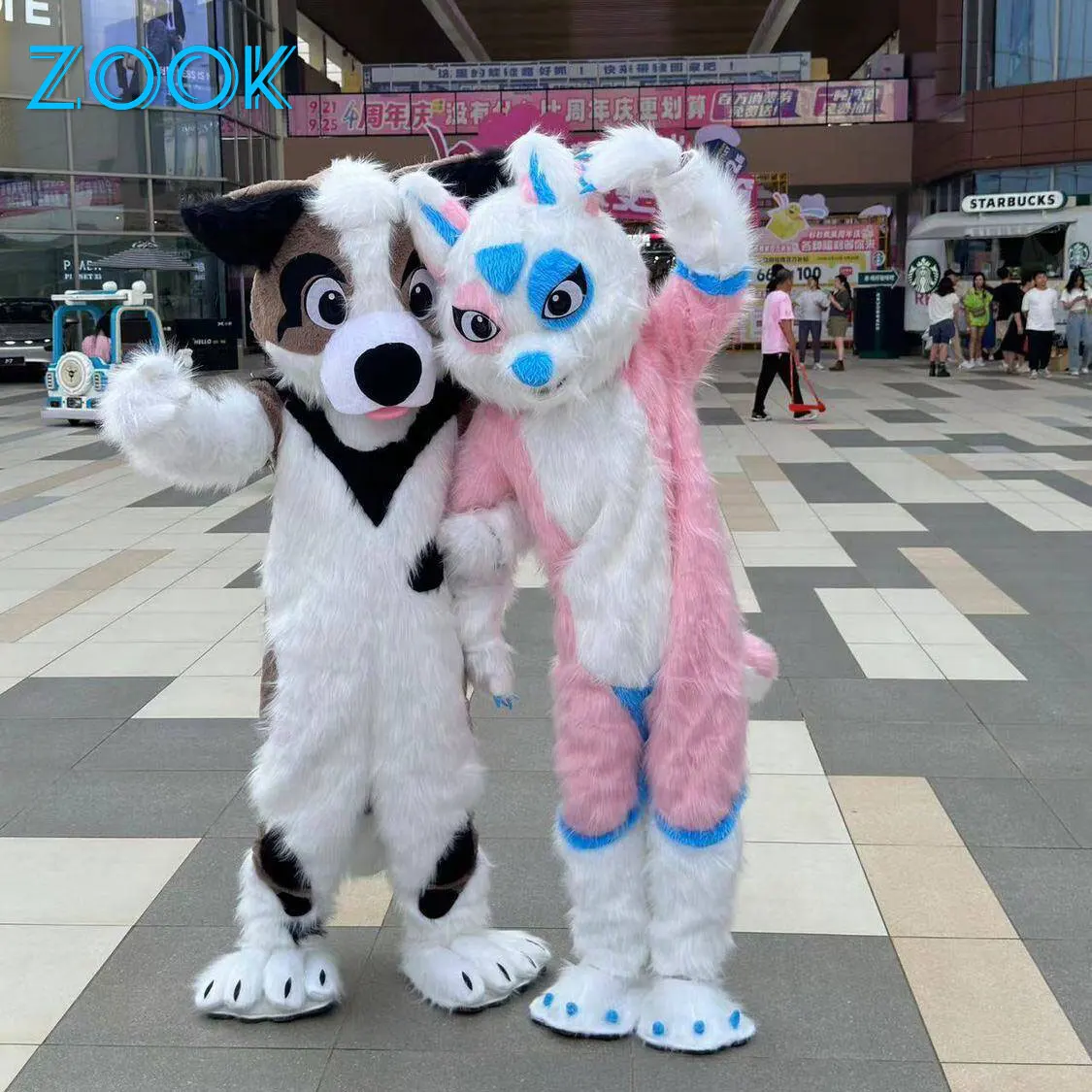 Furry Fox Husky Cosplay Mascot Costume Plush Wolf Dog Adult Play Animal Costume Halloween Carnival Stage Show Props Gifts