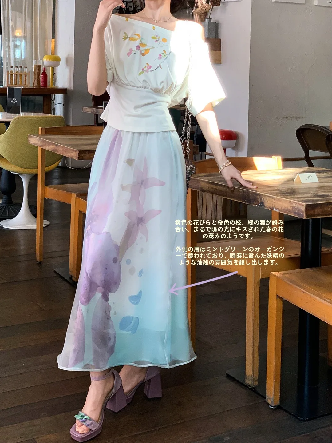 

Оригинальная юбка миди Gula Liangpin с цветочным принтом, воздушная юбка из тюля, летняя, высококачественная, очень красивая, полуюбка