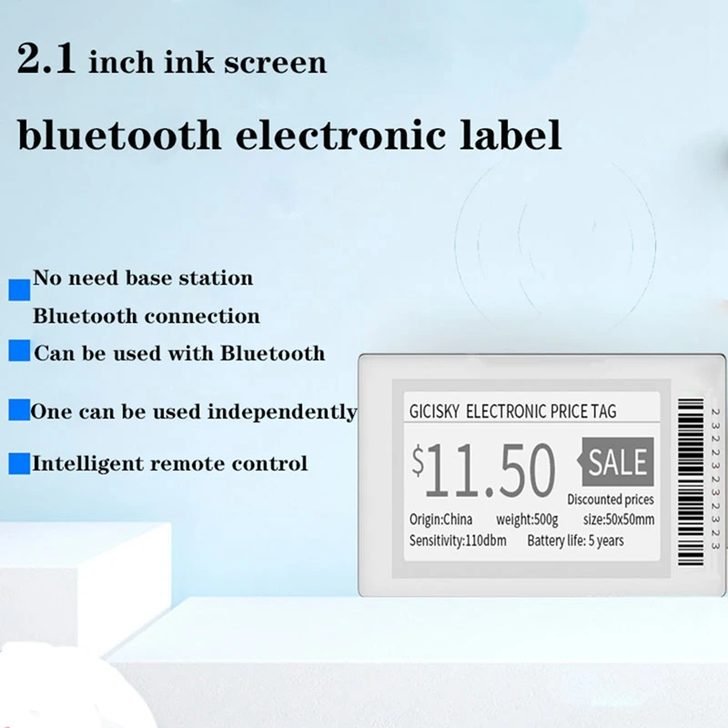 2.1 Inch Electronic Price Tag ESL TFT Screen Display No Messy Writing Bluetooth Connect Management For Android APP