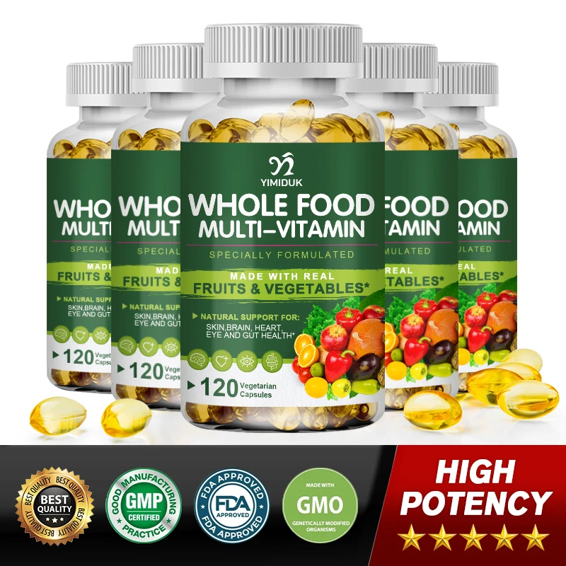 Whole Food Multivitamin Minerals Capsules Zinc & Vitamin D3 & K2 Improve Immunity Healthy