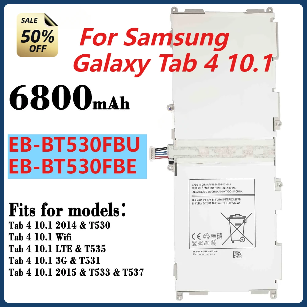 EB-BT530FBC EB-BT530FBU EB-BT530FBE 6800mAh Tablet Battery for Samsung Galaxy Tab 4 10.1SM-T530 T533 T531 T535 T537 High Quality