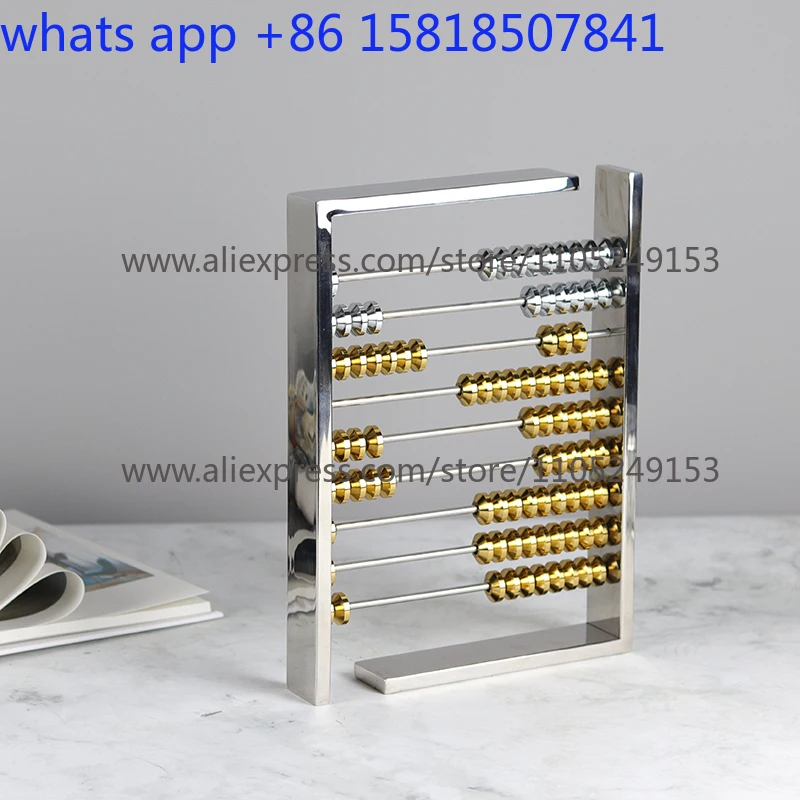 Modern light luxury gold abacus ornament lucky feng shui office decoration