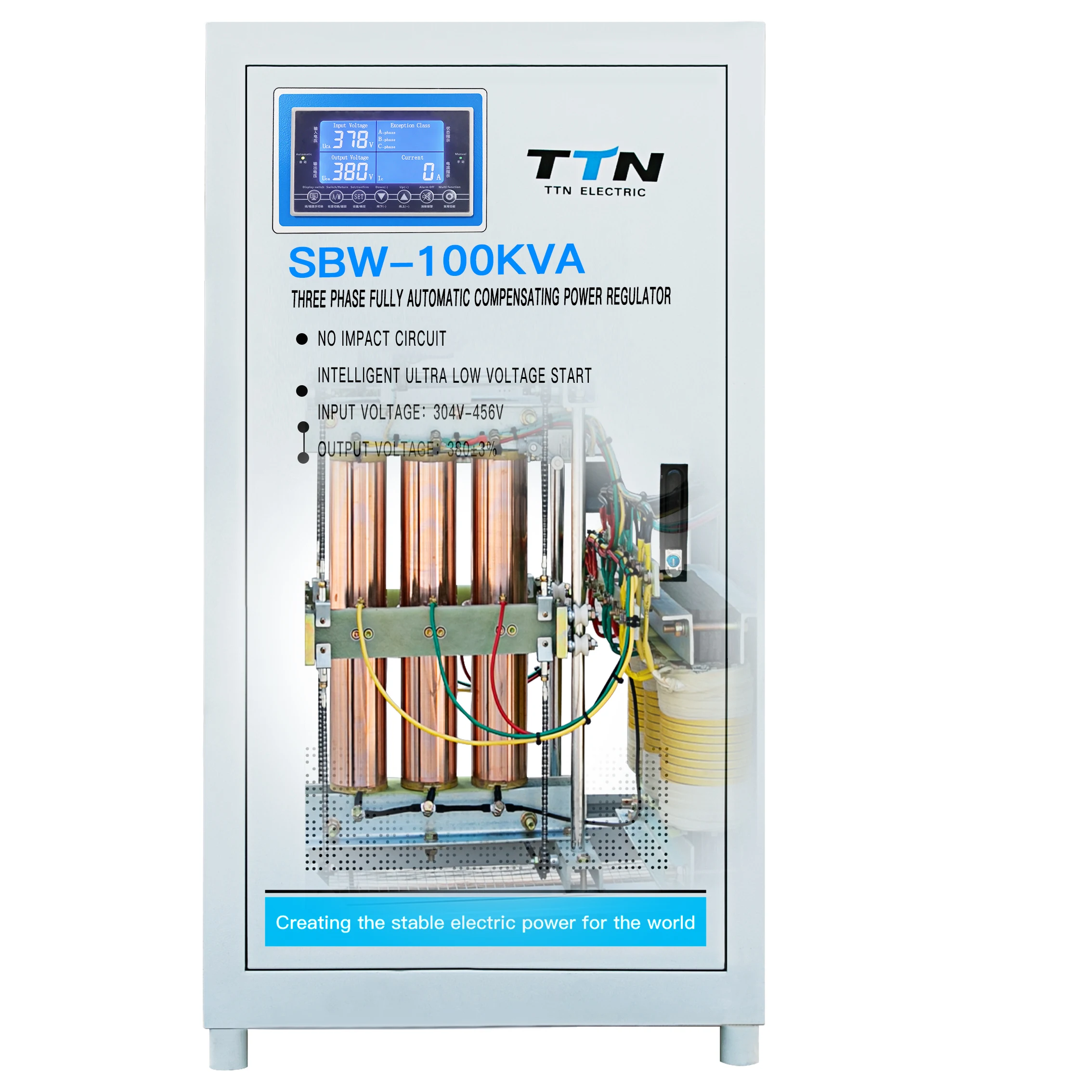 

Factory Price SBW 100 KVA 3 Phase Servo AC Automatic Voltage Stabiliser/Regulator
