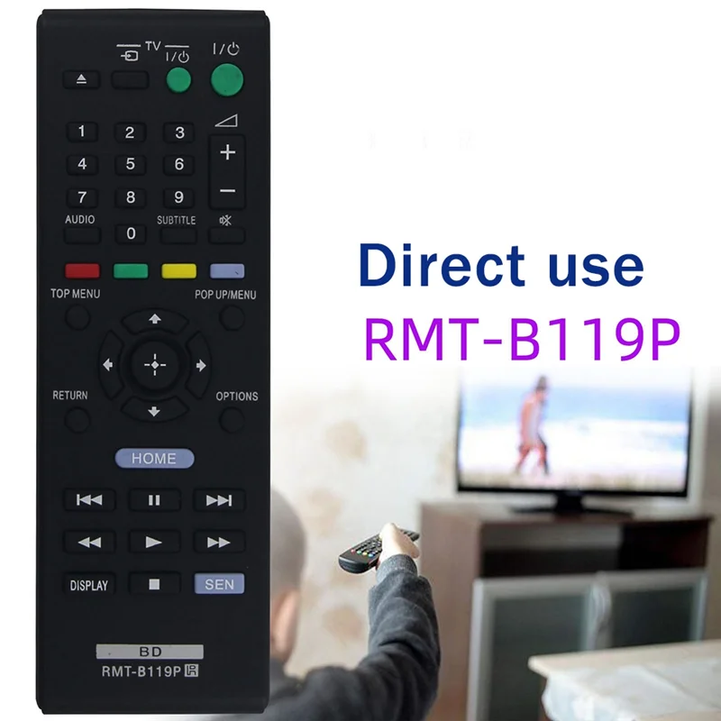 Replacement Remote Control Suitable for Sony Blu-Ray Player Remote Control RMT-B119P BDP-S390 BDP-S190 S490