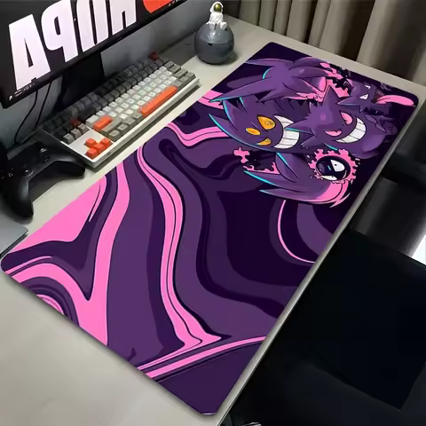 Black Purple Gaming Keyboard Material Rugged Laptop Japan Cool Mouse Pad Black Pokemon Desk Mat PCGengar Gamer Cabinet Mousepad