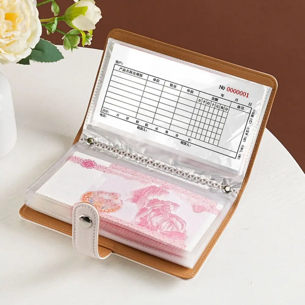 PU Leather Saving Money Binder Portable Storage Wallet Cash Budget Binder Refillable Planner Organizer