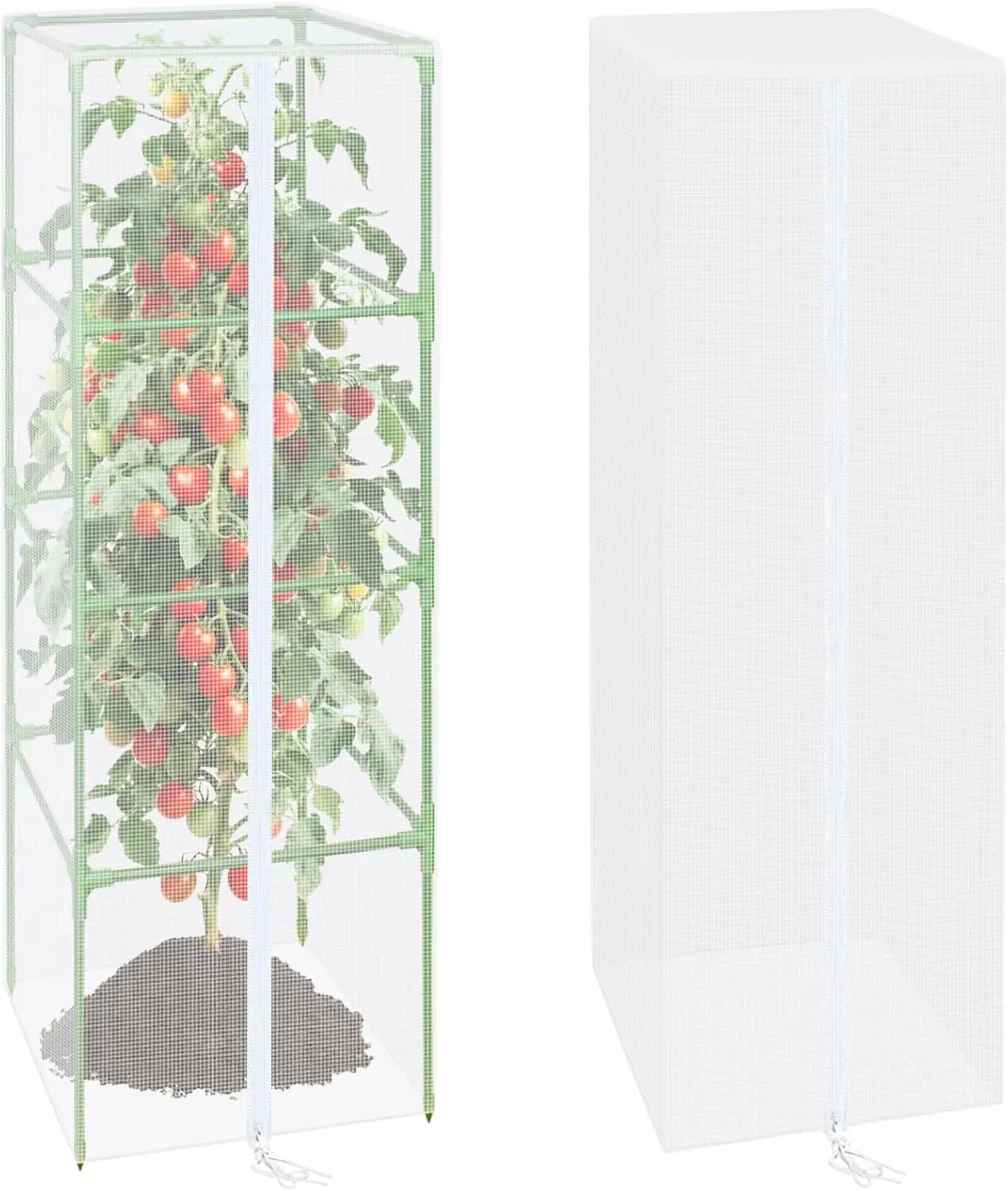 

57" x 16.1" Bird Netting for Tomato Cages, 2 Pack Garden Mesh Barrier, Protect Plants from Birds & Pests