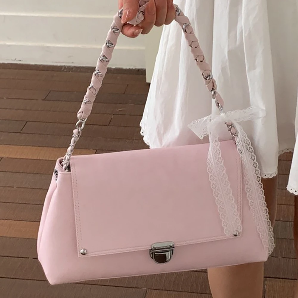 2026 Light Luxury Buckle One Shoulder Bag High Grade PU Leather Large Capacity Armpit Bags Fashion Chain Commuter Handbags