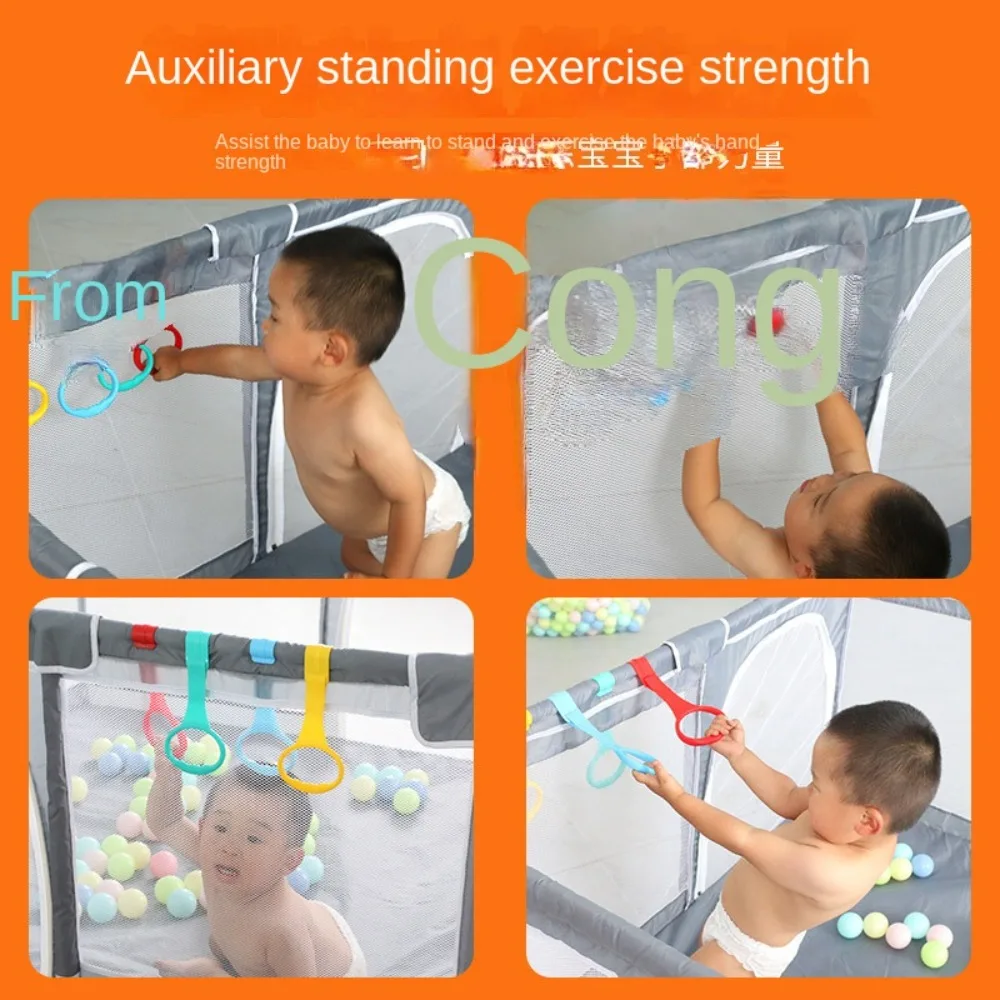 Creative Plastic Pull Ring for Playpen Bed Accessories Solid Color Baby Pull Ring Hanging Ring Hanging