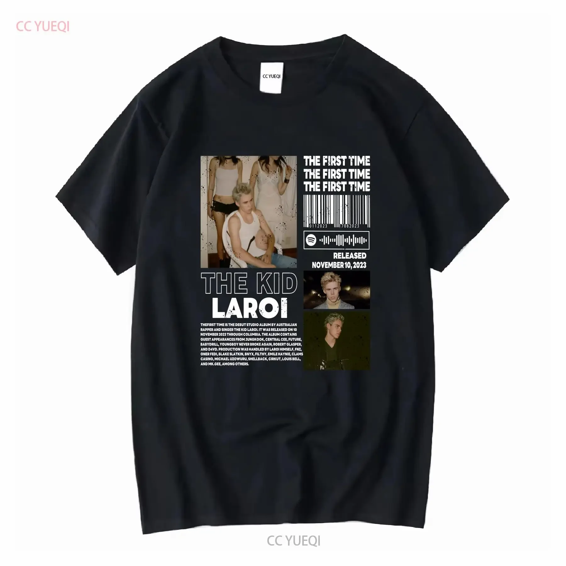 تي شيرت The Kid LAROI Merch ألبوم المرة الأولى 90s Rap بأكمام طويلة أو قصيرة عتيقة مغسولة ومريحة للجنسين كاجوال أوم #1