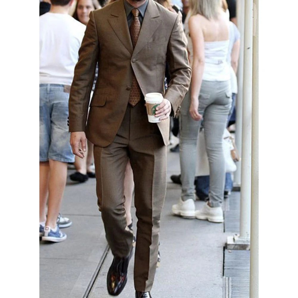 

Men Two Piece Suit Set Single Breasted Slim Fit Business Suits for Men Stylish Formal Blazer and Pants Comfortable Elegant Offic