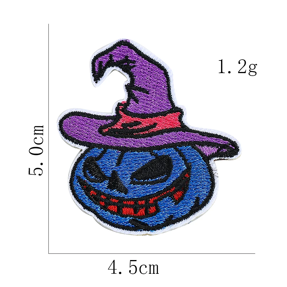 

16PCS Cartoon Halloween Embroidered Patches Pumpkin Bat Badges for Children’s Clothing Shoes Hats Sewing Party Accessories