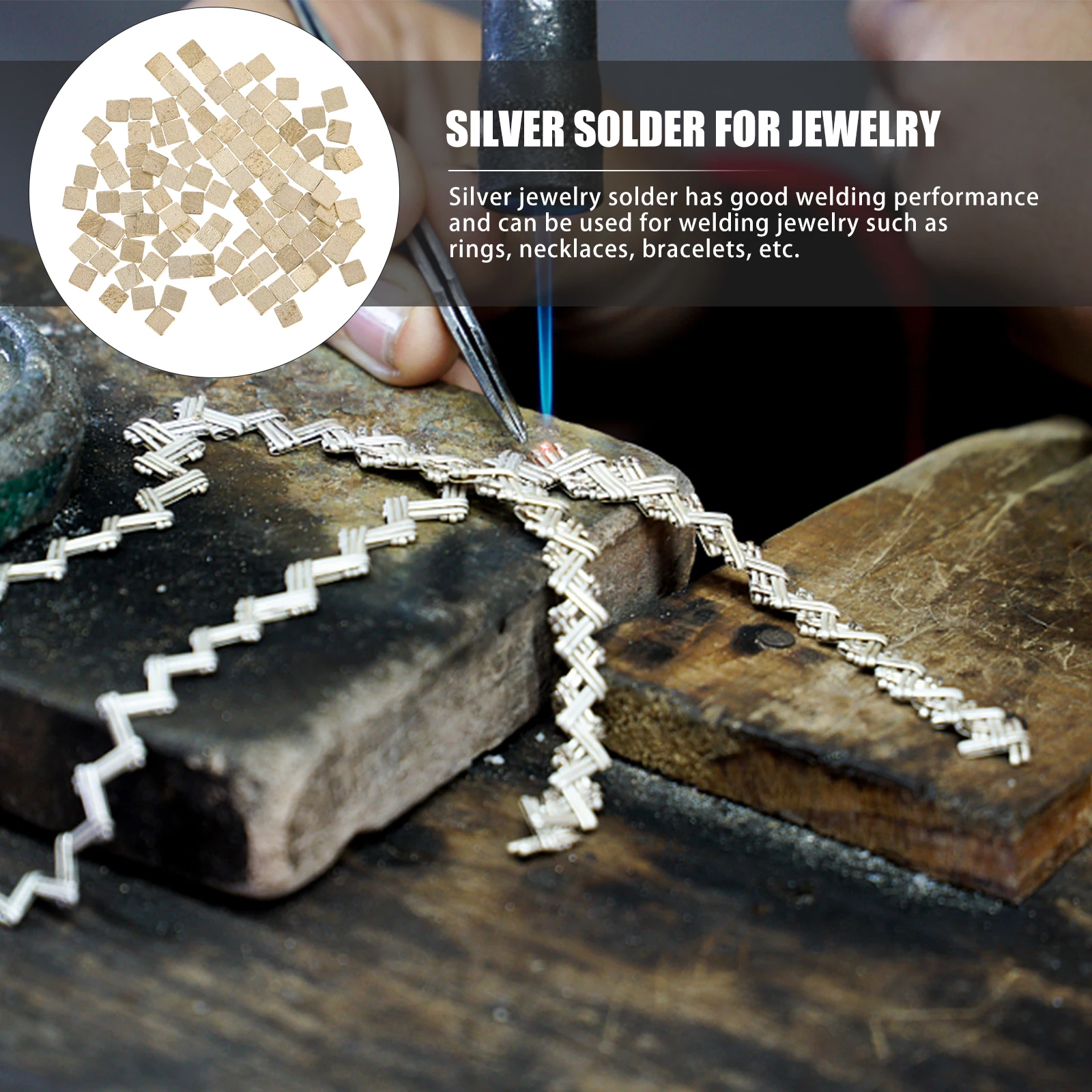 

100pcs Low Temperature Silver Welding Sheets Jewelry Soldering Repair Supplies Tools Silver Solder Tab Precut Chips Durable