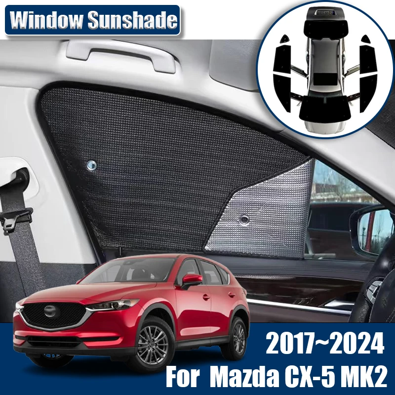 

For Mazda CX5 CX 5 MK2 KF 2019 2022 2023 Accessories 2024~ 2017 Car Sunshades Windshield Anti-UV Visor Sun Blinds Cover Parts