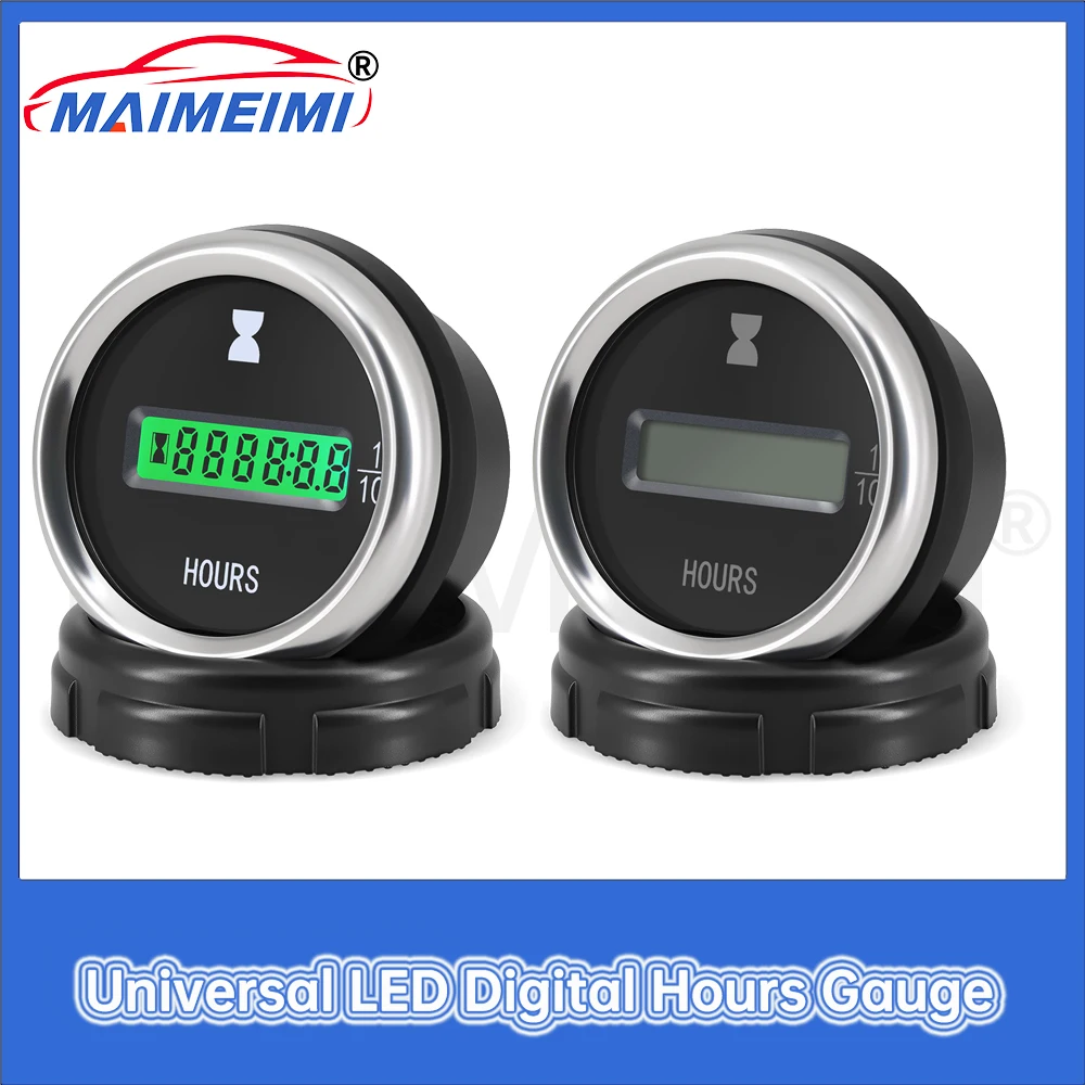 

Universal LED Digital Hours Gauge Green Backlight Electronic Hour Meter for Motorcycle Car Marine Boats ATV 12V 24V
