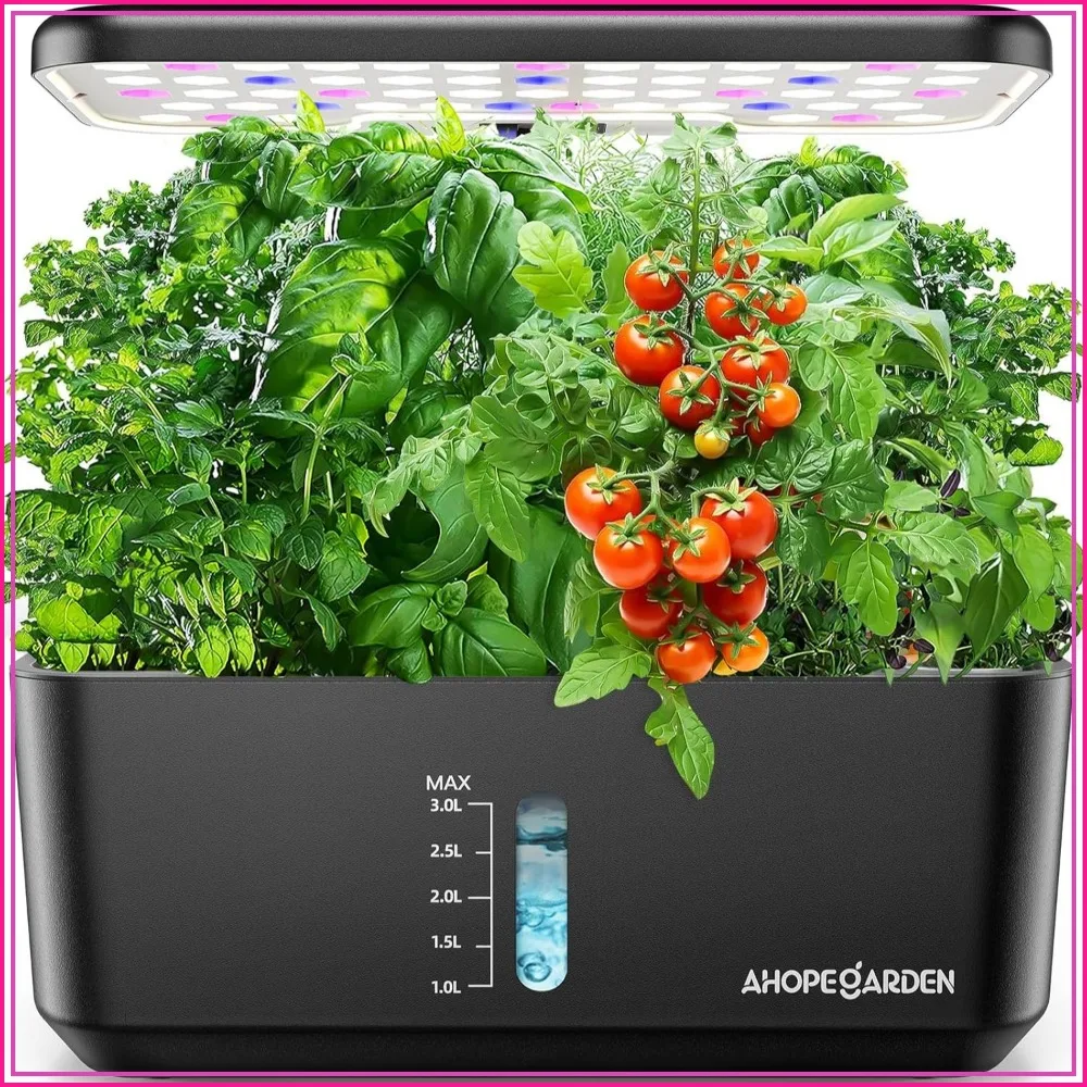 10-Pod Hydroponic Growing System with LED Light for Indoor Herb Garden, Adjustable Height, 2 Light Modes for Veggies & Fruits