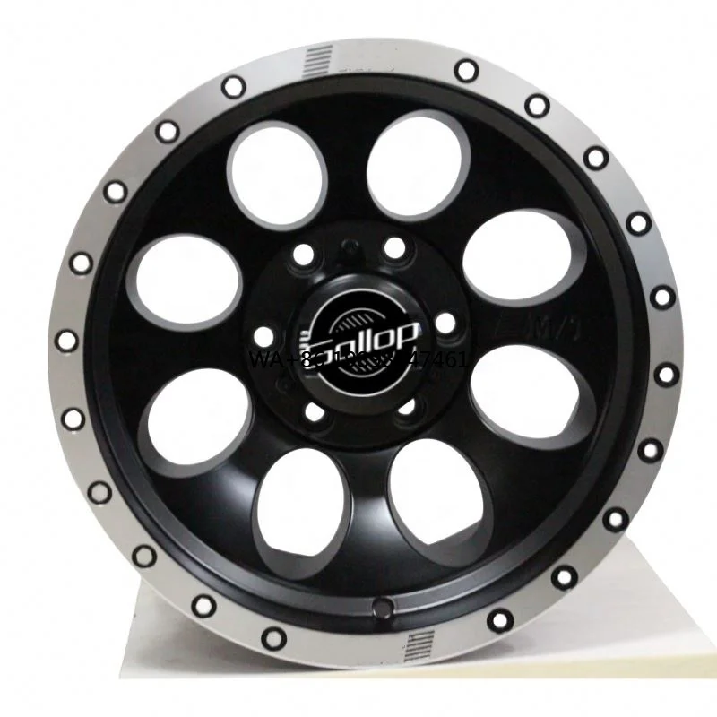 Gallop 15-16 Inch New Off-Road Passenger Car Wheels Aluminium Alloy PCD 5x114.3 5x139.7 6x139.7 CB 110.1mm Black Finish
