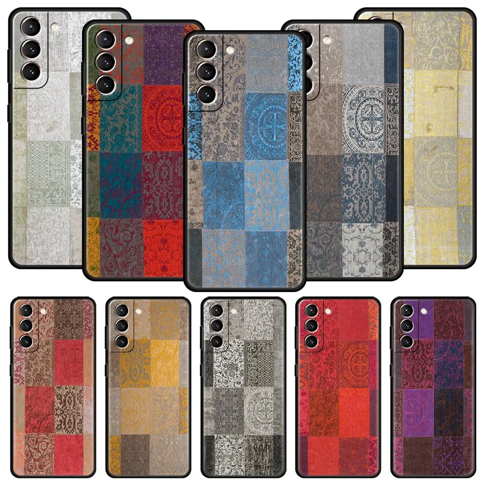 Phone Case For Samsung Galaxy S26 S25 FE S24 S23 S22 S21 Ultra S20 5G S10E Plus Protect Cover Figure Grid Datura Fashion