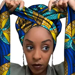 Bonnet imprimé africain avec long ruban pour femme, couvre-cheveux rond, couche unique, motif Ankara, grande taille