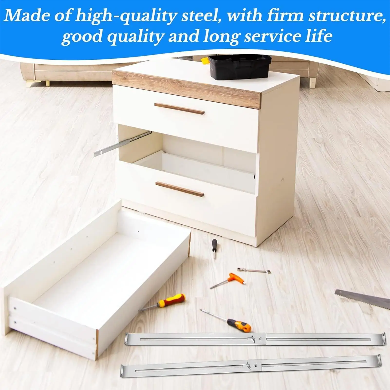 Drawer Bottom Support Heavy Duty Quick Release Hardware Kitchen Drawer Repair Replacement Kit For Reinforcing Repairing Wooden