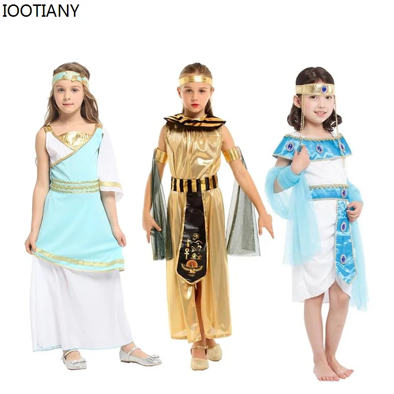 

2024 Carnival Costumes Female Girl Ancient Egypt Egyptian Pharaoh Cleopatra Prince European Princesses For Children